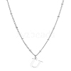 1Pc Brass Chain & 304 Stainless Steel Letter Pendant Necklaces NJEW-LP0001-35U-P-1