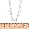 Brass Pave Clear Cubic Zirconia Heart Link Chain Necklaces KK-CBA4547-16B-P-4
