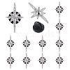 12Pcs Star Alloy Pave Rhinestone Clip Lapel Pin Backs for Clothes JEWB-FG0001-83-1