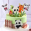 Olycraft DIY Paper Panda Cake Insert Card Decoration Set AJEW-OC0002-75-5