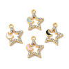 Rack Plating Alloy Rhinestone Pendants PALLOY-O106-27G-1