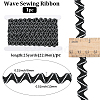 24.5~25 yards Two Tone Polyester Wave Lace Trim Ribbon OCOR-GF0004-35D-2