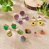 Cheriswelry DIY 12 Pairs 12 Style Two Tone Resin & Walnut Wood Stud Earring Findings DIY-CW0001-35-16