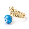 Enamel Round with Evil Eye Finger Rings RJEW-A014-01G-04-2