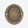 Tibetan Style Cabochon Connector Setting TIBEP-EA094YKG-AB-LF-3