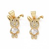Brass Micro Pave Clear Cubic Zirconia Pendants ZIRC-F135-12G-2
