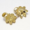 Flower Rack Plating Brass Cup Pearl Peg Bails Pin Pendants KK-L102-03-2