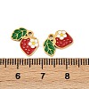 Fruit 304 Stainless Steel Enamel Charms STAS-C137-04B-G-3