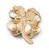 Glass Four-Leaf Clover Brooch Pin JEWB-Q030-15G-2