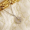 Non-Tarnish Stainless Steel Donut with Star Pendant Necklaces for Women VX1933-2-2