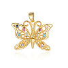 Brass Micro Pave Colorful Cubic Zirconia Pendants ZIRC-OY011-01G-1