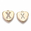 Brass Micro Pave Clear Cubic Zirconia Charms KK-N231-234X-NF-2