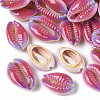 Printed Natural Cowrie Shell Beads X-SSHEL-R047-01-A03-1