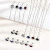 304 Stainless Steel & Cubic Zirconia Stud Earrings & Pendant Necklaces & Link Bracelets Sets SA-CBADCF0-02P-1