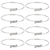 10Pcs Adjustable 304 Stainless Steel Wire Cuff Bangle Making MAK-BBC0001-15-1
