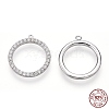 Rhodium Plated 925 Sterling Silver Micro Pave Cubic Zirconia Pendants STER-T004-29P-3