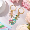 2Pcs Alloy Enamel Charm Keychains KEYC-JKC01093-2