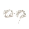 Non-Tarnish 304 Stainless Steel Chunky Rhombus Hoop Earrings for Women EJEW-K242-01P-2