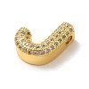 Brass Micro Pave Clear Cubic Zirconia Charms ZIRC-C009-01G-J-2