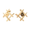 304 Stainless Steel Woven Stud Earrings EJEW-M070-13G-2