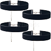 4Pcs Velvet Ribbon Choker Necklaces NJEW-SC0001-70A-1