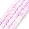 Electroplate Opaque Glass Beads Strands EGLA-U004-02D-1