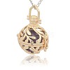 Golden Tone Brass Hollow Round Cage Pendants KK-J227-06G-2