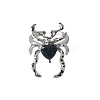 Spider Web & Spider Alloy Rhinestones Open Cuff Rings for Women PW-WGE155B-01-3