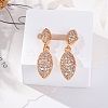 Brass Micro Pave Cubic Zirconia Stud Earrings EJEW-K400-43G-2