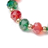 Christmas Theme Glass Beaded Stretch Bracelets BJEW-TA00540-4