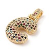 Brass Micro Pave Cubic Zirconia Pendants ZIRC-P121-01G-C-2