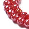 Electroplate Opaque Glass Beads Strands GLAA-XCP0001-52-4