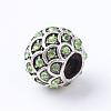 Alloy Rhinestone European Beads MPDL-S047-07-1