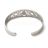 Non-Tarnish 304 Stainless Steel Hollow Cuff Bangles LS-BJEW-Z022-03P-3