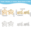 Unicraftale 16Pcs 4 Styles 201 Stainless Steel Pendants STAS-UN0035-69-4