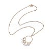 ABS Plastic Imitation Pearl with Brass Pendant Necklaces NJEW-JN04904-4