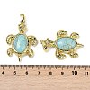 Synthetic Turquoise & Brass Pendants KK-F887-01G-02-3