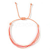 Adjustable Synthetic Fiber & Plush Cord Braided Bracelets AK4281-11-1