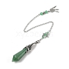 Natural Green Aventurine Cone Dowsing Pendulum Big Pointed Pendants AJEW-Z041-01E-AS-3