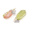 Electroplated Natural Quartz Copper Wire Wrapped Pendants PALLOY-TA00452-2