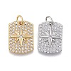 Brass Micro Pave Clear Cubic Zirconia Pendants ZIRC-M108-33-1