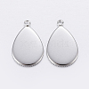 Tarnish Resistant 304 Stainless Steel Pendant Cabochon Settings X-STAS-P198-14B-2