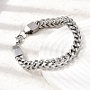 201 Stainless Steel Curb Chain Bracelets for Men STAS-T077-09P-1