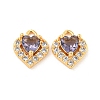 Brass Micro Pave Cubic Zirconia Charms KK-Z057-01G-02-1