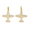 Brass Micro Pave Clear Cubic Zirconia Pendants KK-G549-18E-G-1