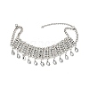 Alloy Full Crystal Rhinestone Teardrop Tassel Choker Necklaces for Women FS-WGE797D-02-1