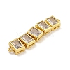 Rack Plating Brass Clear Cubic Zirconia Connector Charms KK-C074-19G-01-2