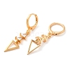 Rack Plating Golden Brass Dangle Leverback Earrings EJEW-B037-21G-2