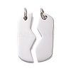 Non-Tarnish Blank 304 Stainless Steel Split Pendants STAS-D188-01P-2