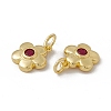 Rack Plating Brass Cubic Zirconia Charms KK-C007-23G-02-3